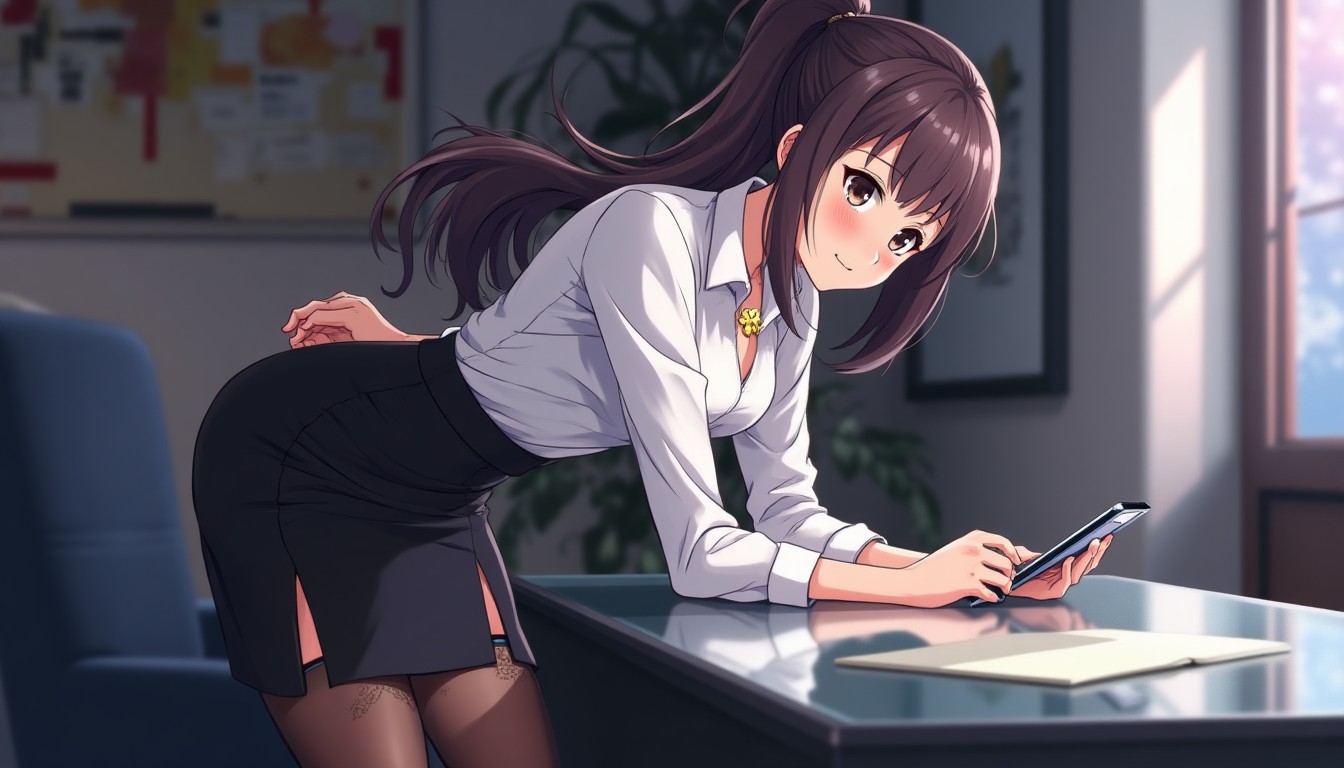 基本的なポニーテールの揺れ表現プロンプト