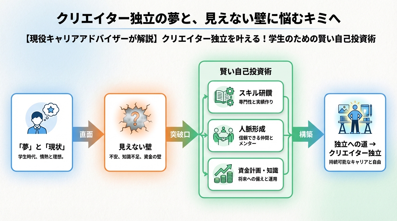 副業・クリエイター クリエイター独立の夢と、見えない壁に悩むキミへ