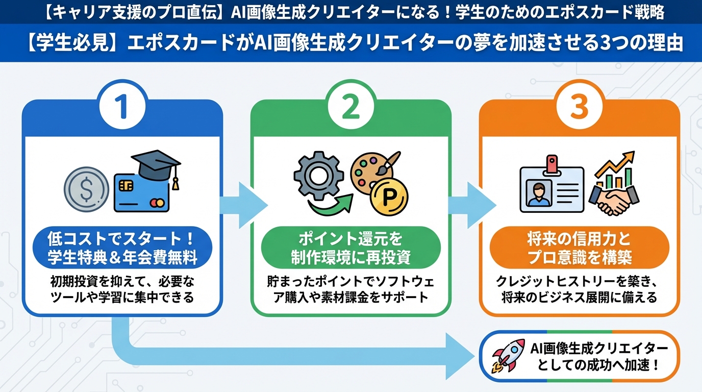AI画像生成 【学生必見】エポスカードがAI画像生成クリエイターの夢を加速させる3つの理由