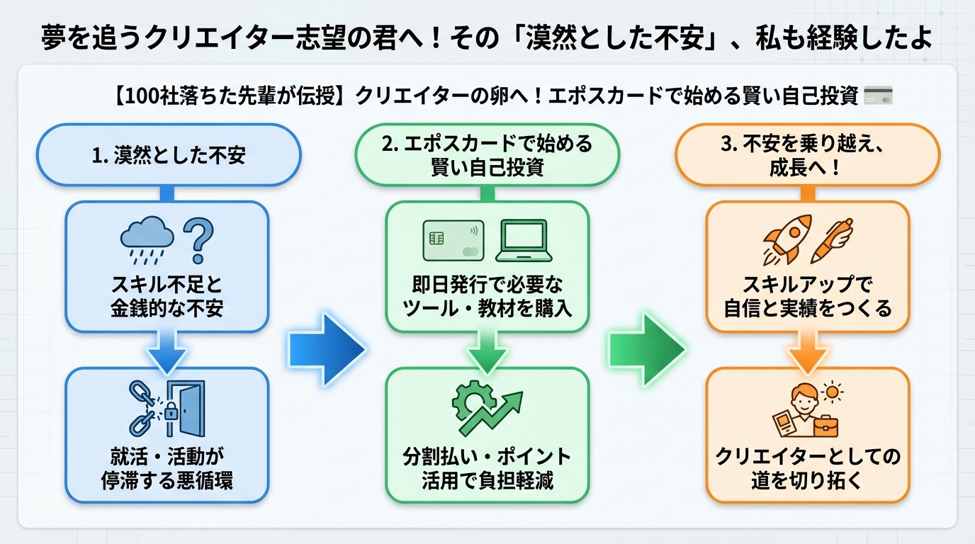 プログラミング学習 夢を追うクリエイター志望の君へ!その「漠然とした不安」、私も経験したよ