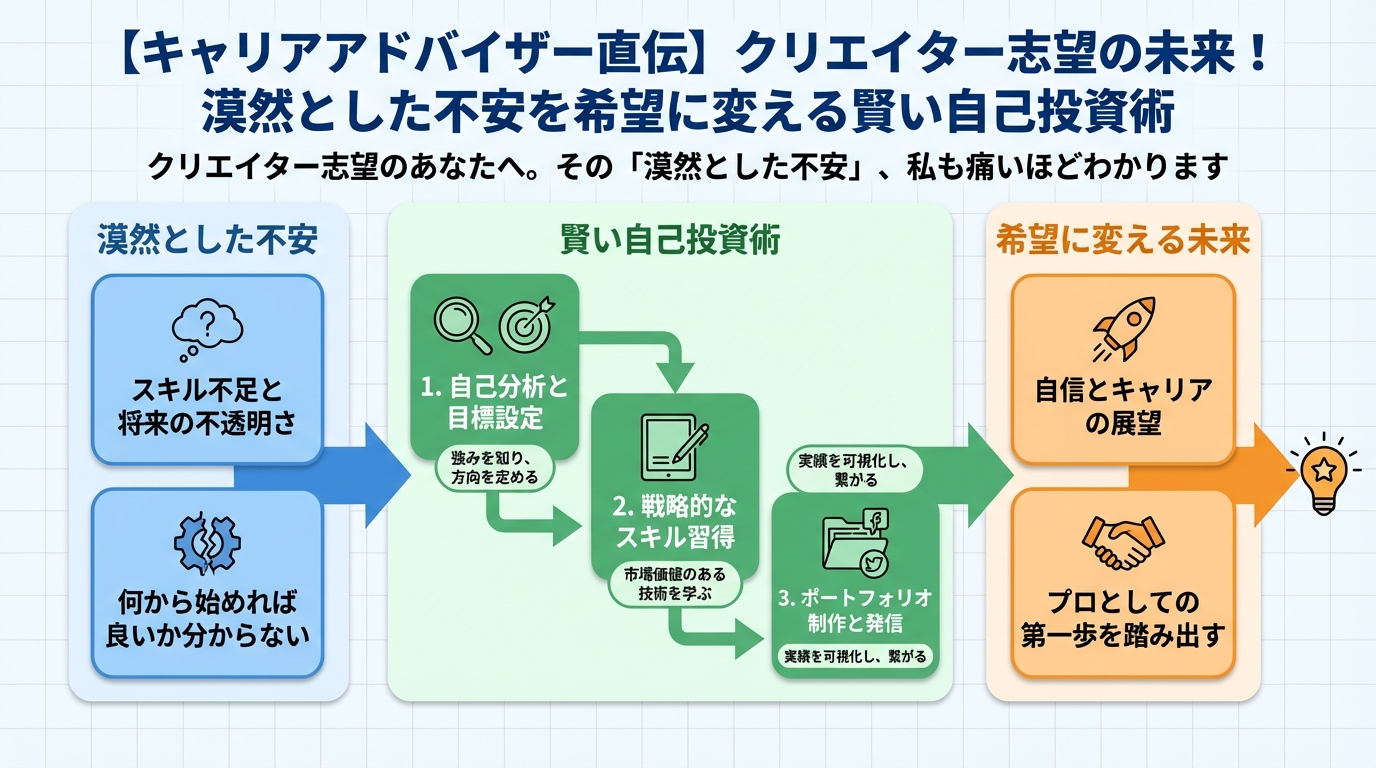 大学生活・新生活 クリエイター志望のあなたへ。その「漠然とした不安」、私も痛いほどわかります