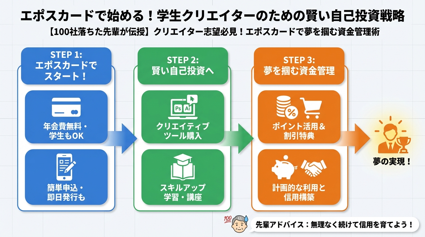 プログラミング学習 エポスカードで始める！学生クリエイターのための賢い自己投資戦略