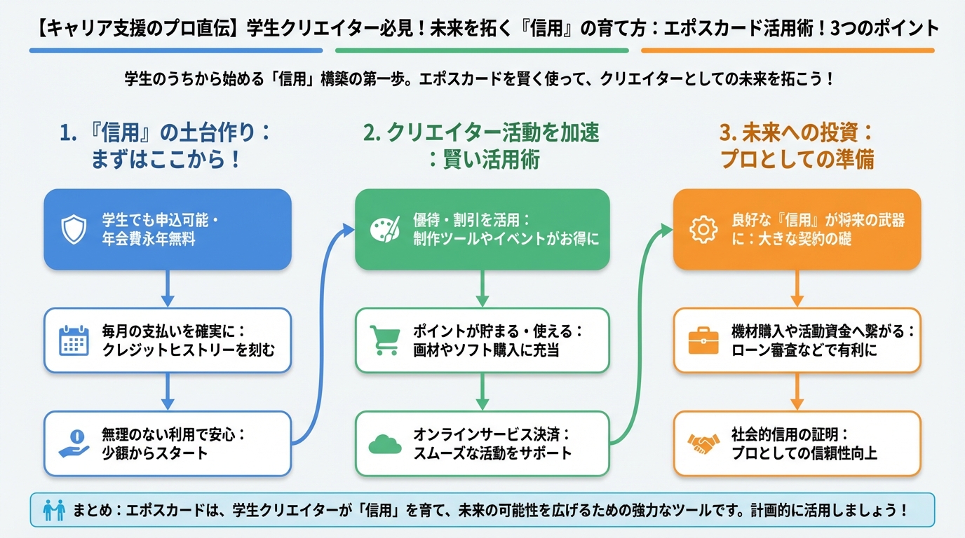 プログラミング学習 エポスカード活用術！学生クリエイターが知っておくべき3つのポイント