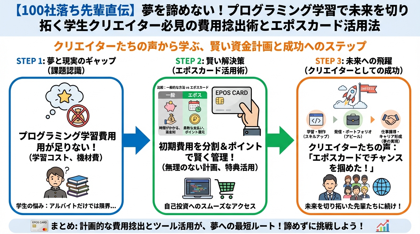 プログラミング学習 夢を諦めない！エポスカードで未来を切り拓いたクリエイターたちの声
