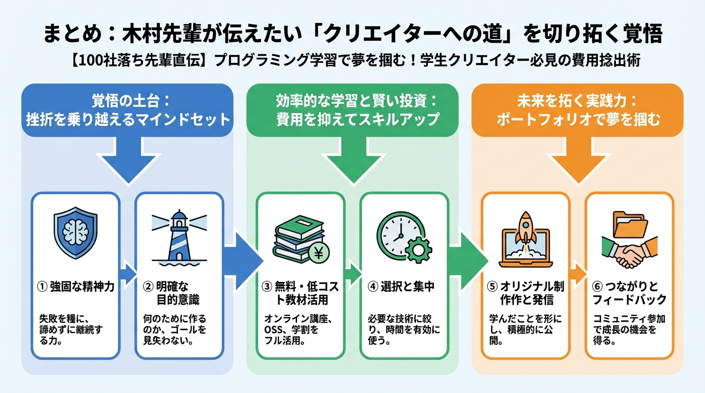 プログラミング学習 まとめ：木村先輩が伝えたい「クリエイターへの道」を切り拓く覚悟