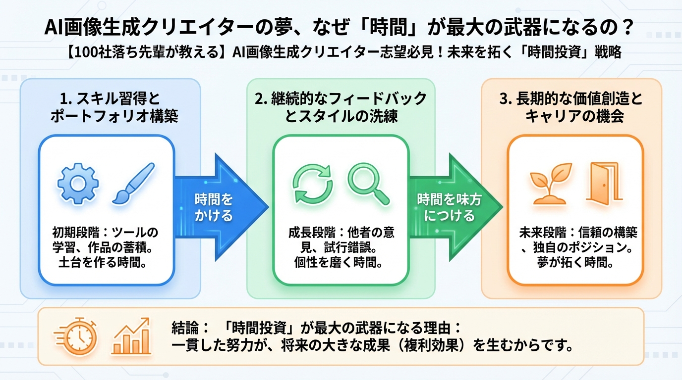 AI画像生成 AI画像生成クリエイターの夢、なぜ「時間」が最大の武器になるの？