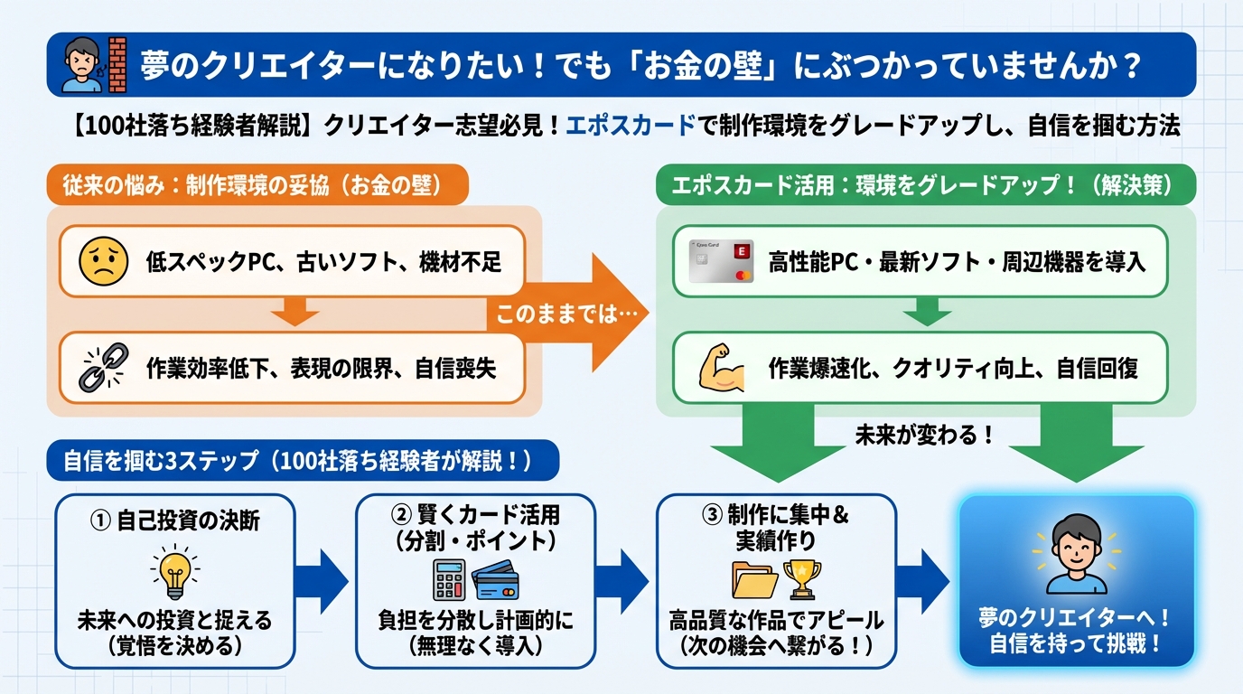 副業・クリエイター 夢のクリエイターになりたい！でも「お金の壁」にぶつかっていませんか？
