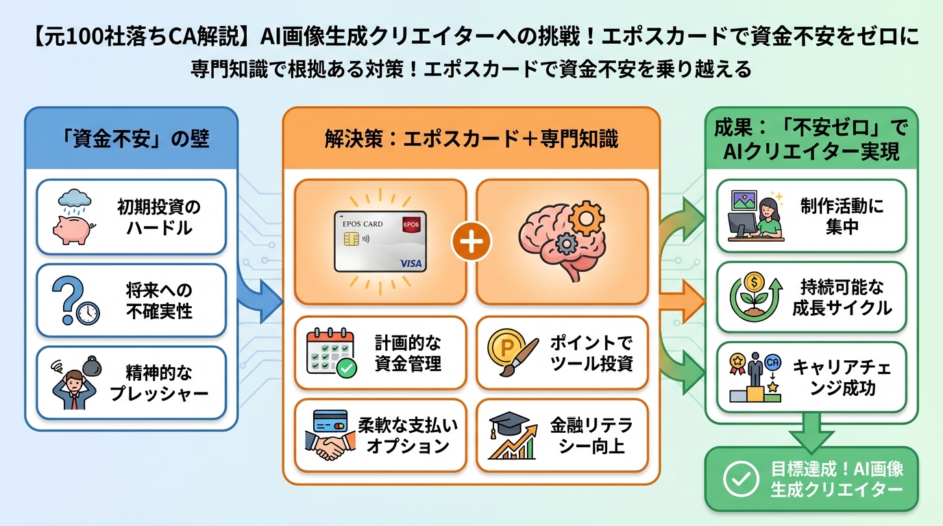 AI画像生成 専門知識で根拠ある対策！エポスカードで資金不安を乗り越える