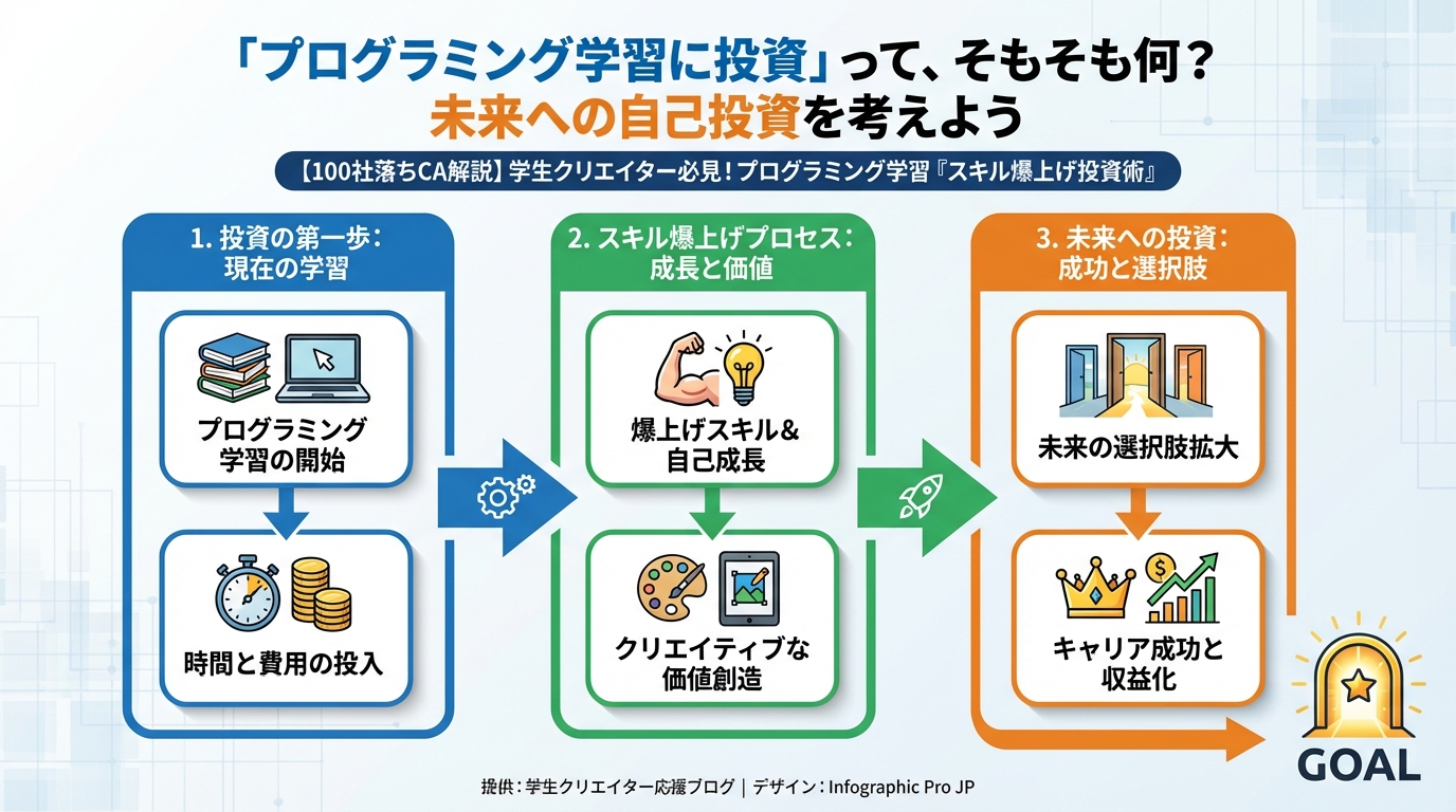 プログラミング学習 「プログラミング学習に投資」って、そもそも何?未来への自己投資を考えよう