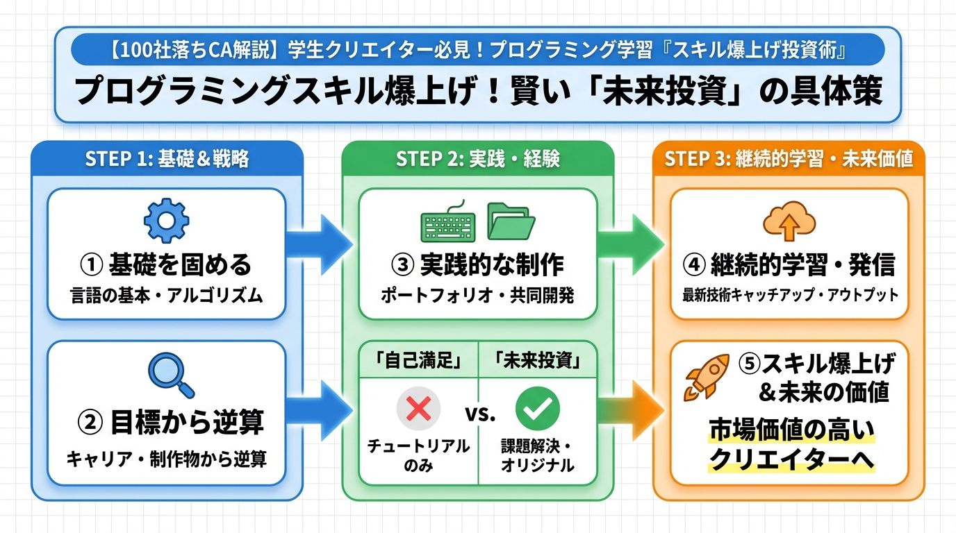 プログラミング学習 プログラミングスキル爆上げ!賢い「未来投資」の具体策