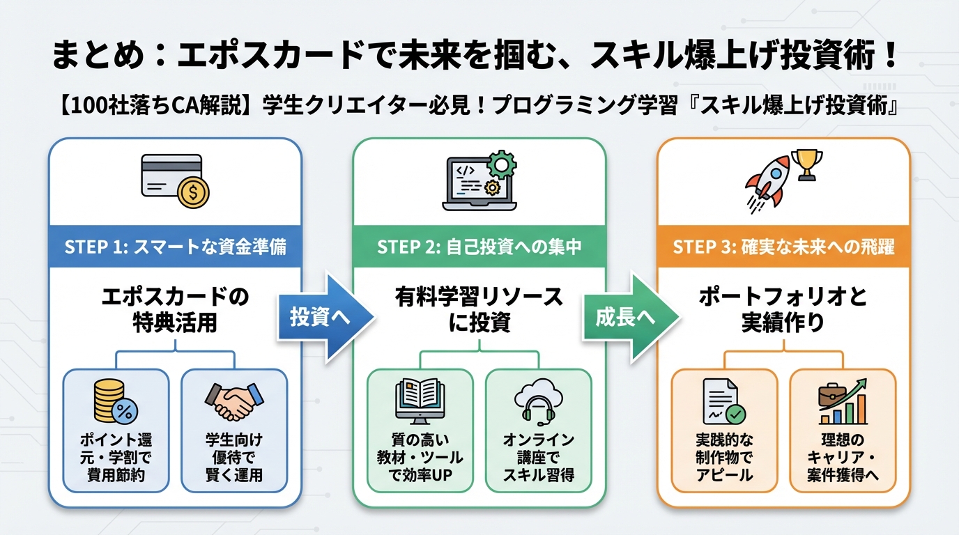 プログラミング学習 まとめ:エポスカードで未来を掴む、スキル爆上げ投資術!