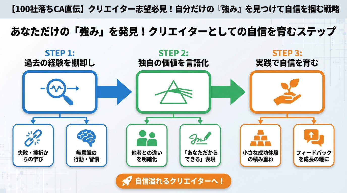 大学生活・新生活 あなただけの「強み」を発見!クリエイターとしての自信を育むステップ