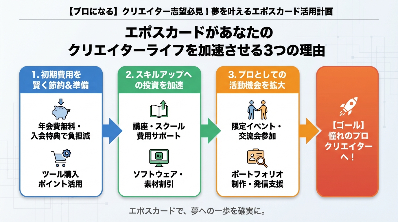 大学生活・新生活 エポスカードがあなたのクリエイターライフを加速させる3つの理由
