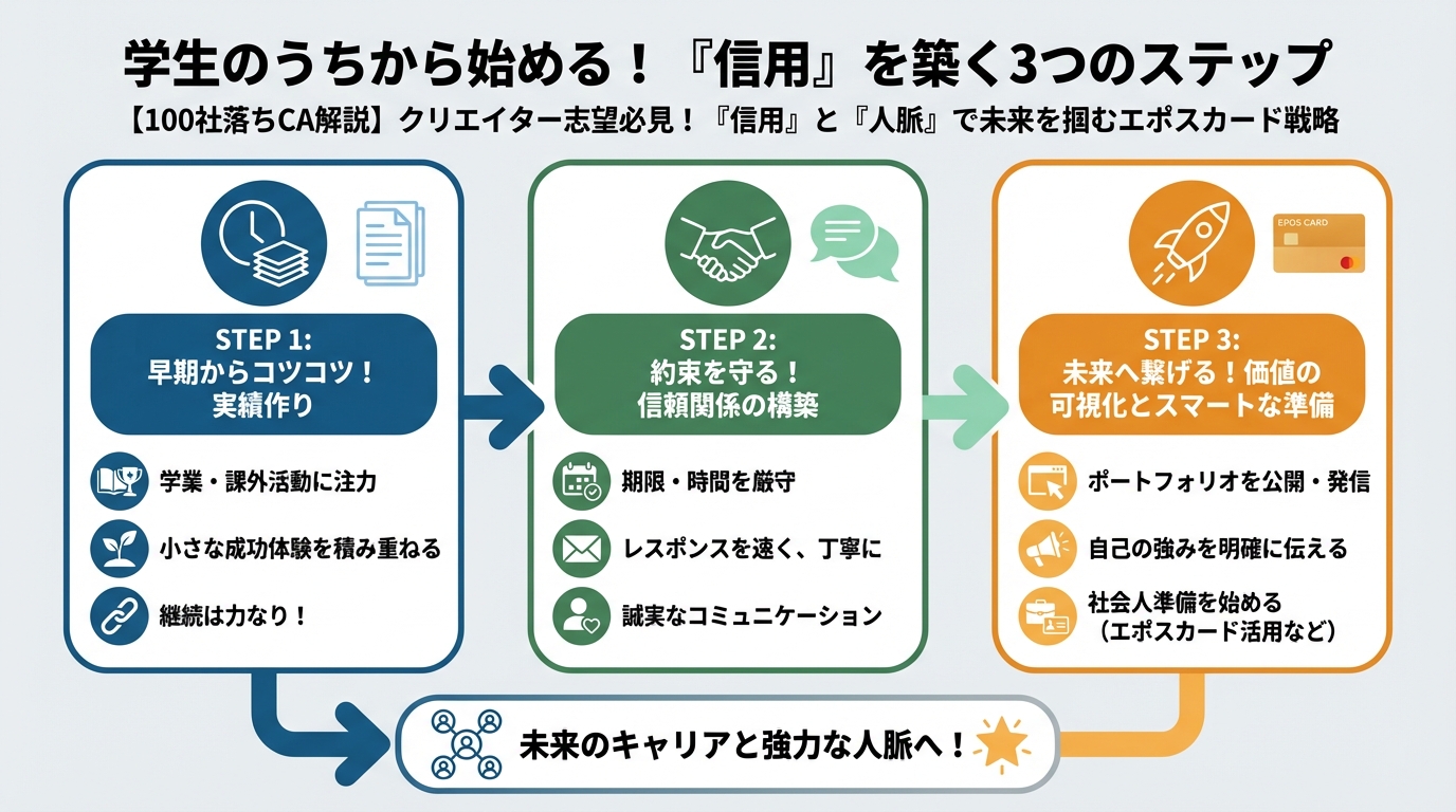 副業・クリエイター 学生のうちから始める!『信用』を築く3つのステップ