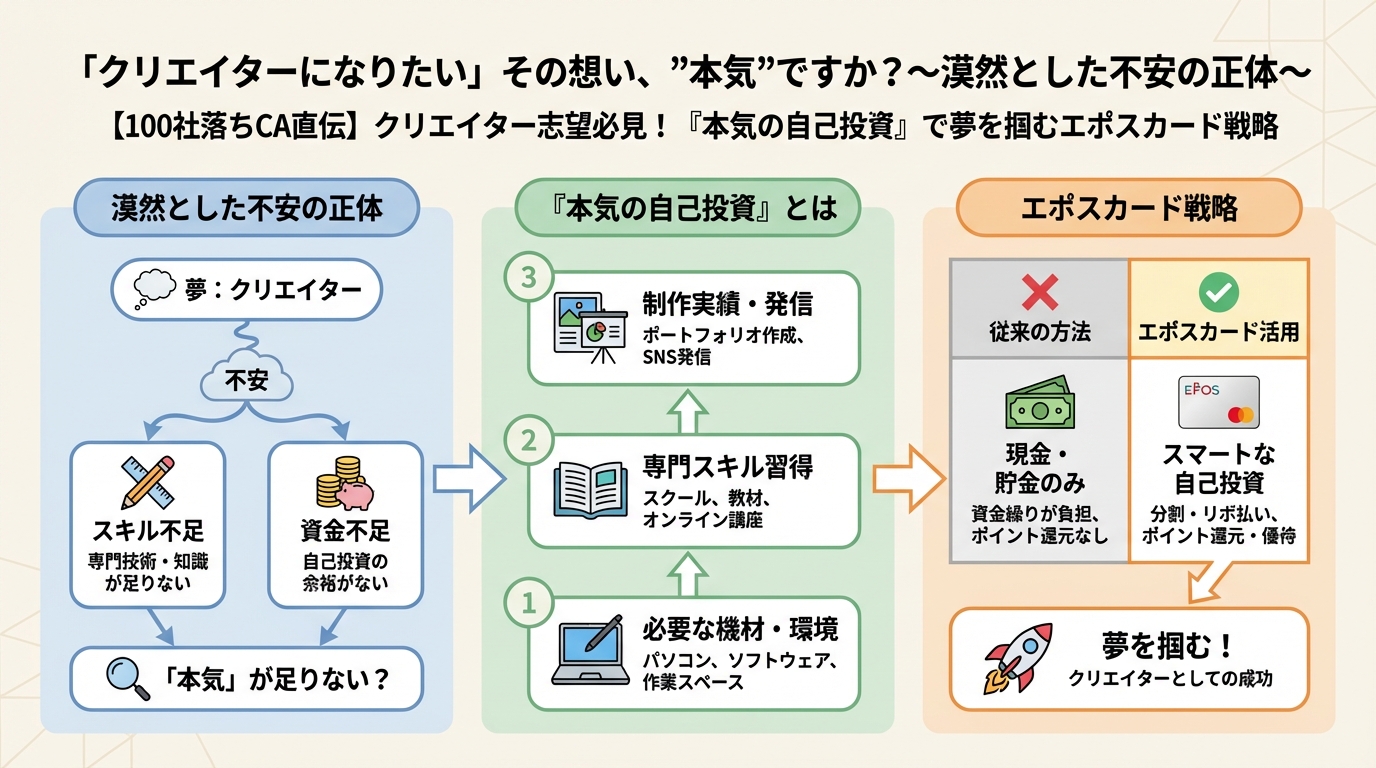 副業・クリエイター 「クリエイターになりたい」その想い、”本気”ですか?~漠然とした不安の正体~