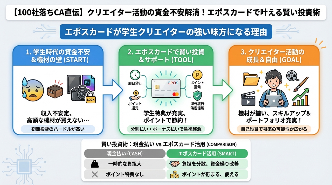 副業・クリエイター エポスカードが学生クリエイターの強い味方になる理由