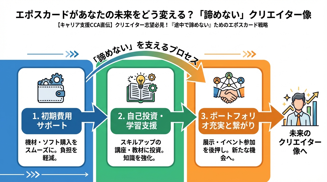 大学生活・新生活 エポスカードがあなたの未来をどう変える?「諦めない」クリエイター像