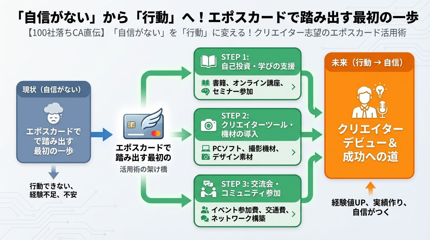 副業・クリエイター 「自信がない」から「行動」へ!エポスカードで踏み出す最初の一歩
