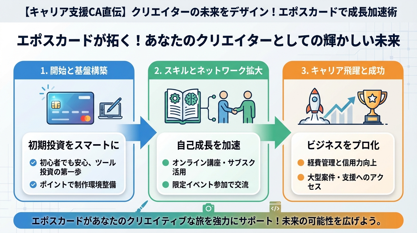 大学生活・新生活 エポスカードが拓く!あなたのクリエイターとしての輝かしい未来