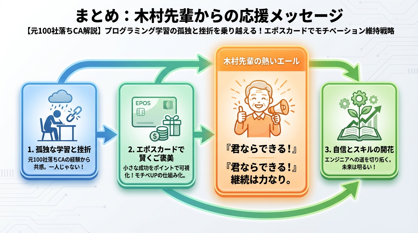 プログラミング学習 まとめ:木村先輩からの応援メッセージ