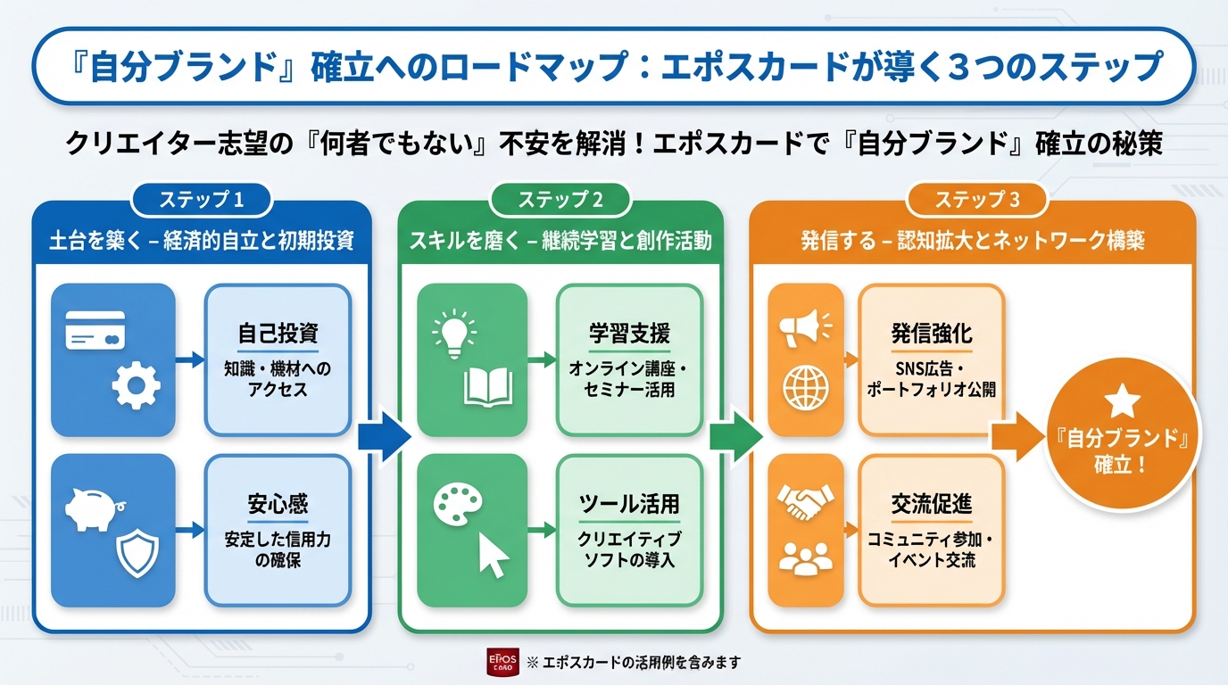 副業・クリエイター 『自分ブランド』確立へのロードマップ:エポスカードが導く3つのステップ
