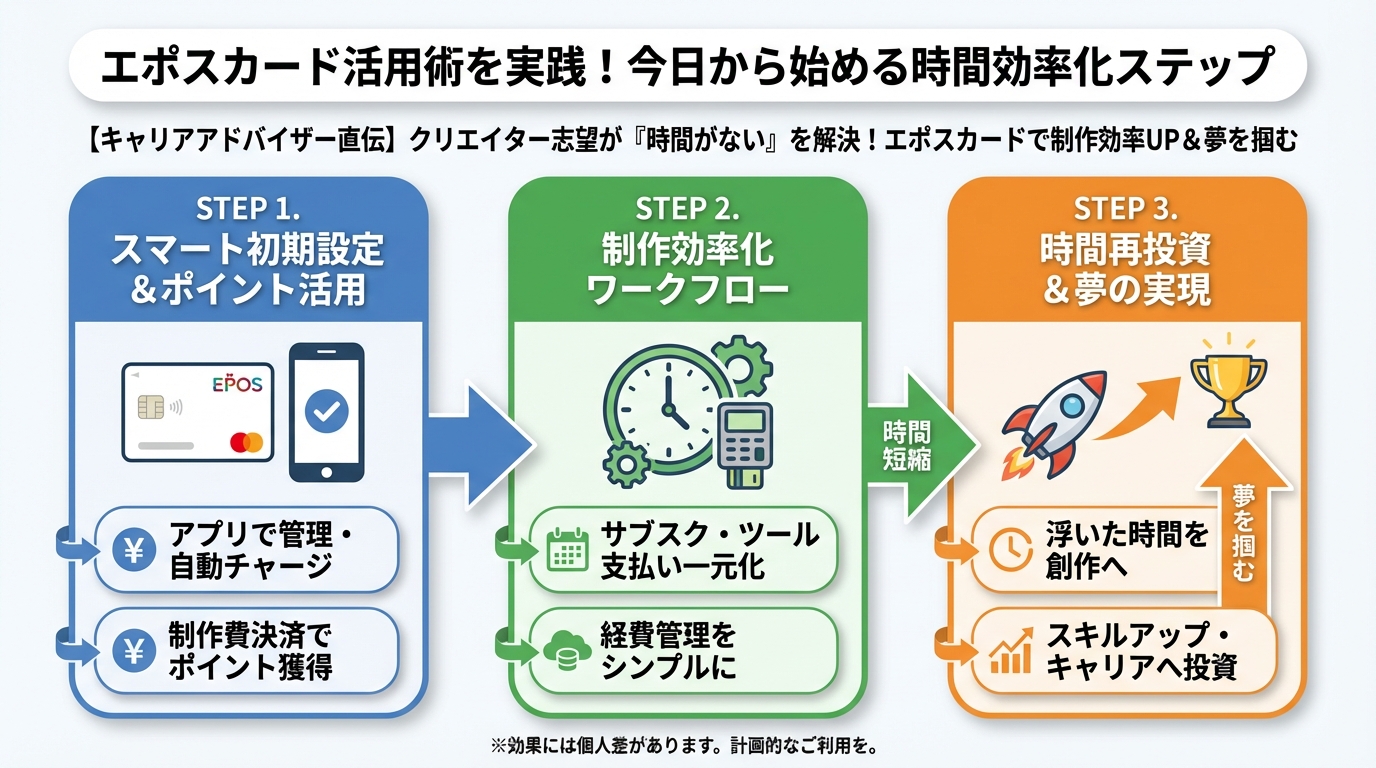 副業・クリエイター エポスカード活用術を実践!今日から始める時間効率化ステップ