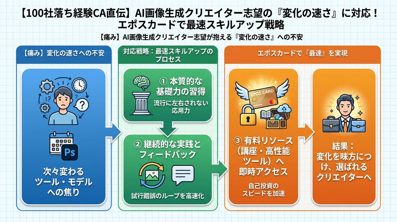 AI画像生成 【痛み】AI画像生成クリエイター志望が抱える『変化の速さ』への不安