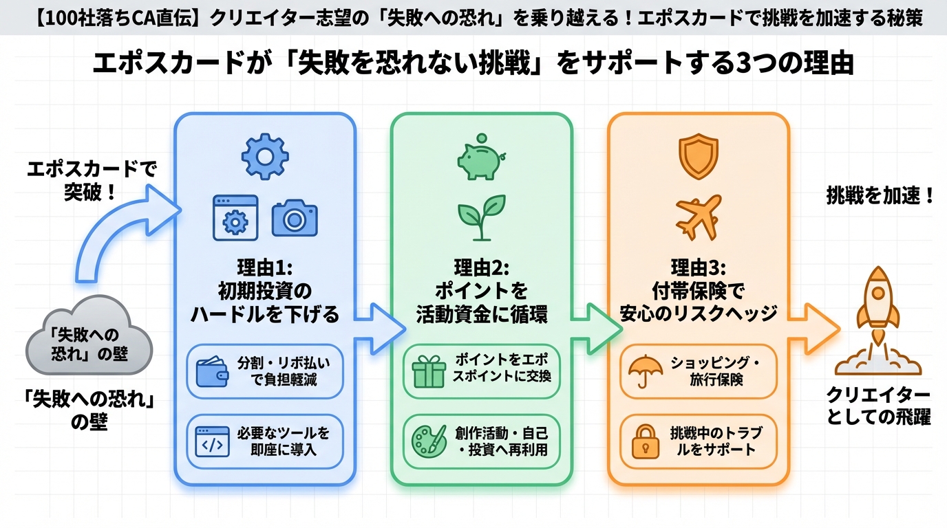 大学生活・新生活 エポスカードが「失敗を恐れない挑戦」をサポートする3つの理由