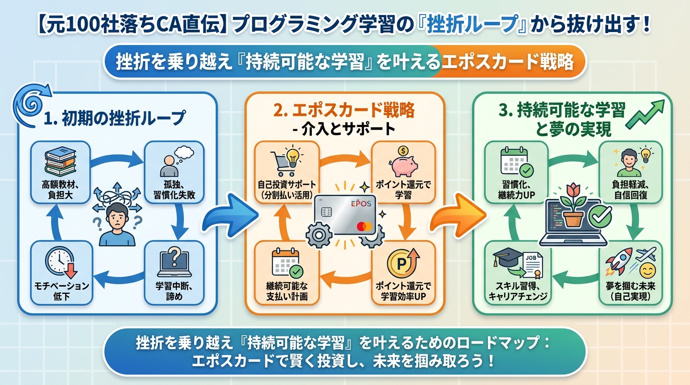 プログラミング学習 挫折を乗り越え『持続可能な学習』を叶えるエポスカード戦略