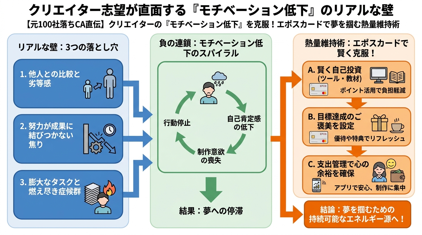 副業・クリエイター クリエイター志望が直面する『モチベーション低下』のリアルな壁